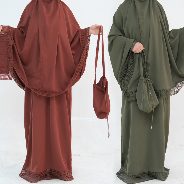 Women Bags Dubai - Moslim 4-delige set vrouwen rokken hoofddoek