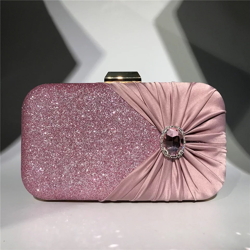 Women Bags Green - Zilveren luxe kristallen avondtassen bloemontwerper diamanten