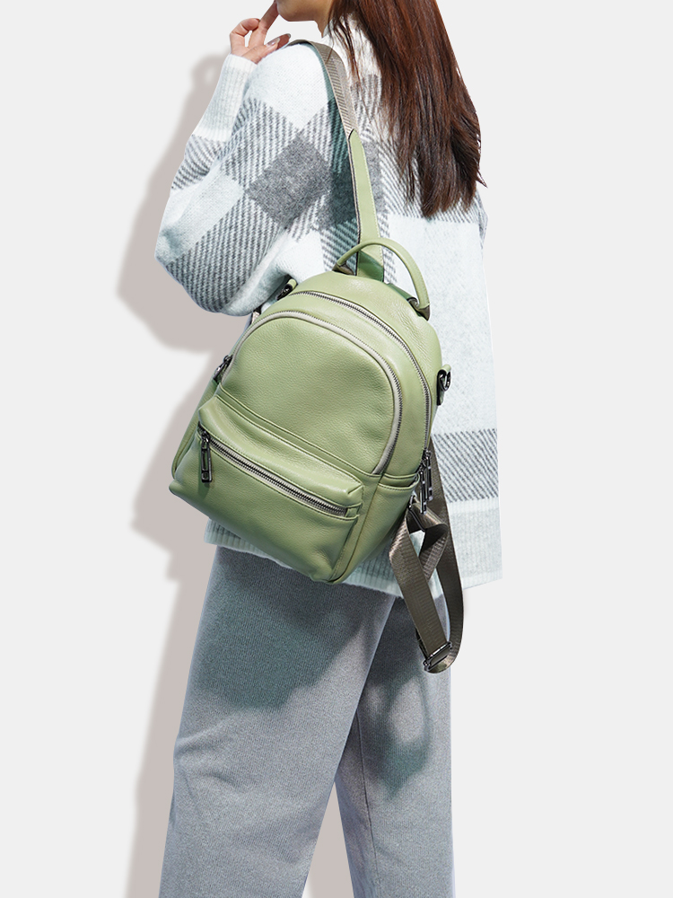 Zency Vrouwen Lederen Rugzak M - Women Bags Green recensie en prijs