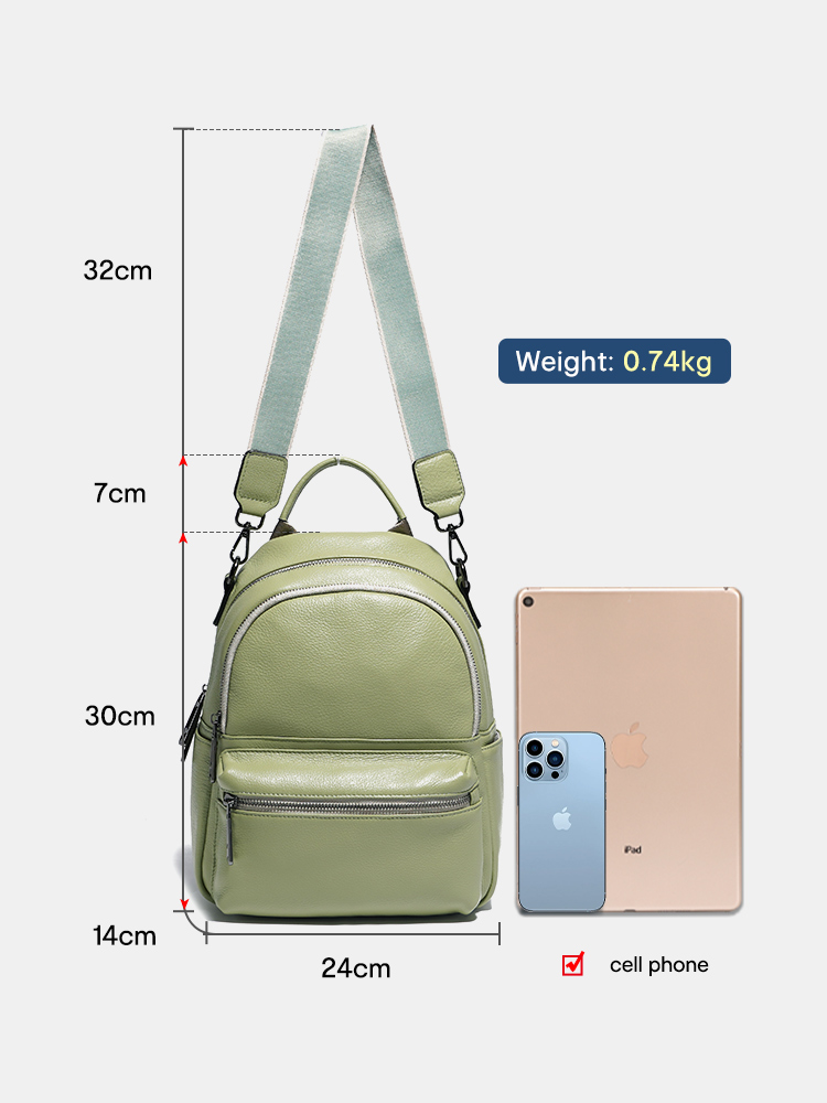 Zency Vrouwen Lederen Rugzak M - Women Bags Green recensie en prijs