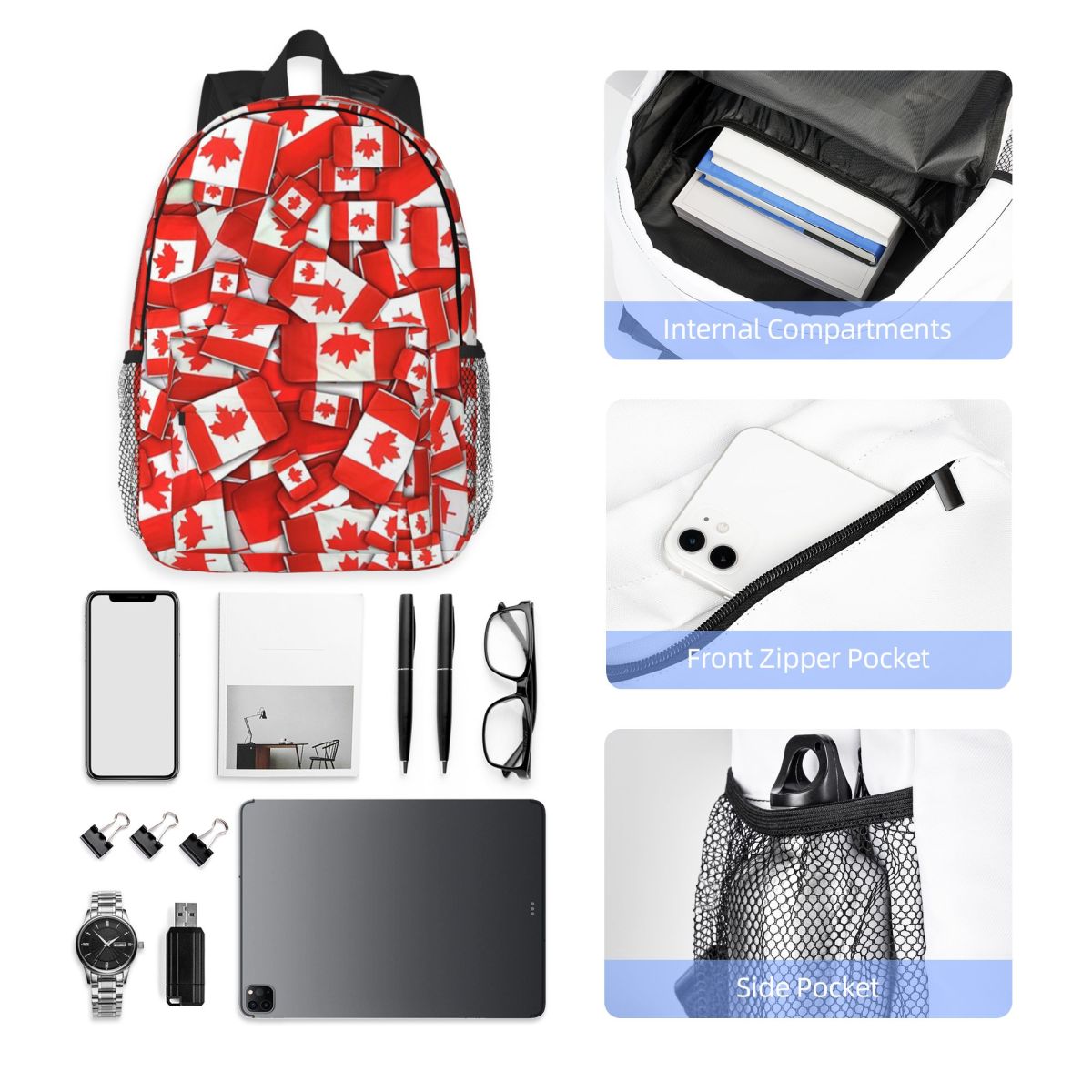 Rugzak met Canadese vlagpatroo - Women Bags Canada Sale recensie en prijs